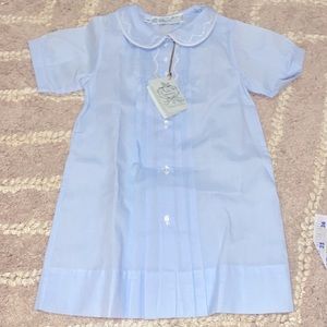 Baby blue boys day gown.